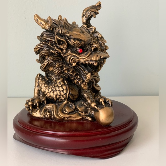 New vintage Golden Bronze Dragon - Picture 3 of 11